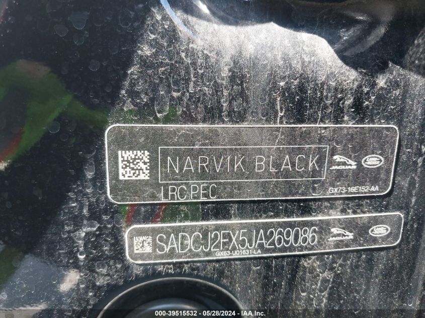 2018 Jaguar F-Pace 25T Premium VIN: SADCJ2FX5JA269086 Lot: 39515532