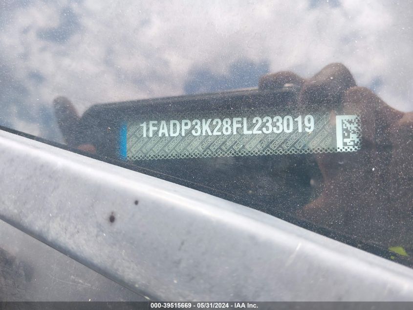 2015 Ford Focus Se VIN: 1FADP3K28FL233019 Lot: 39515669