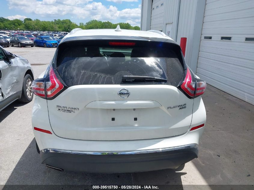 2016 Nissan Murano Platinum VIN: 5N1AZ2MH8GN141834 Lot: 39515750