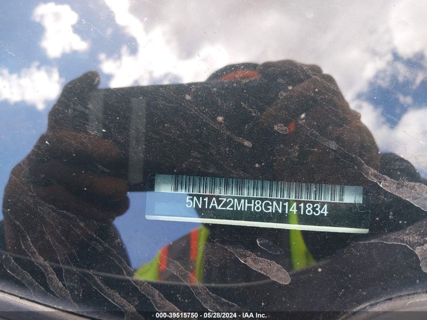 2016 Nissan Murano Platinum VIN: 5N1AZ2MH8GN141834 Lot: 39515750