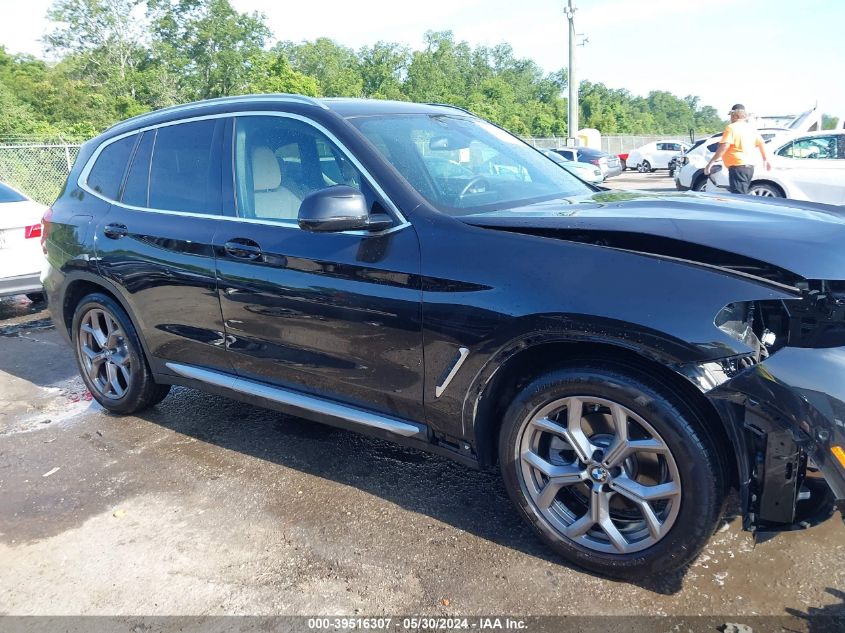 2021 BMW X3 Sdrive30I VIN: 5UXTY3C07M9G88052 Lot: 39516307