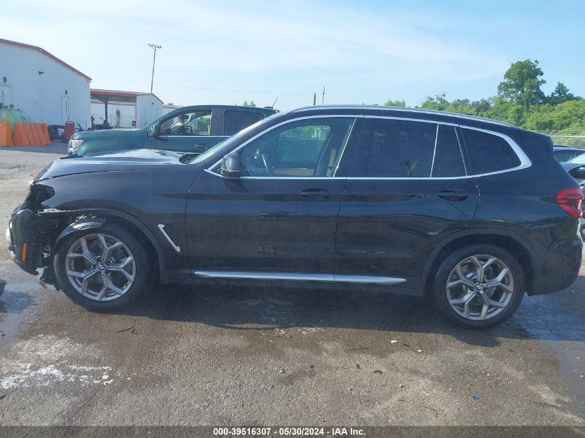 2021 BMW X3 Sdrive30I VIN: 5UXTY3C07M9G88052 Lot: 39516307