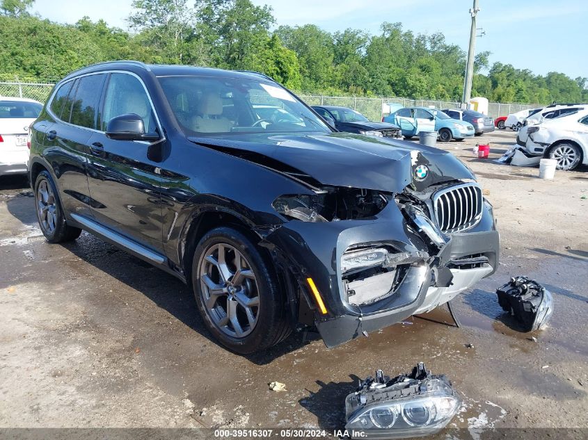 2021 BMW X3 Sdrive30I VIN: 5UXTY3C07M9G88052 Lot: 39516307