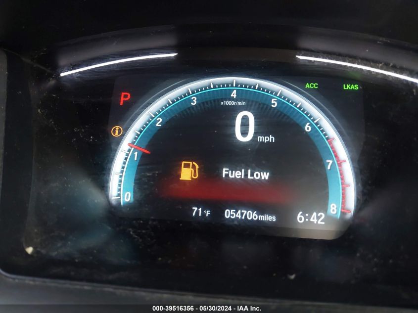 2019 Honda Civic Touring VIN: 2HGFC3B91KH356116 Lot: 39516356