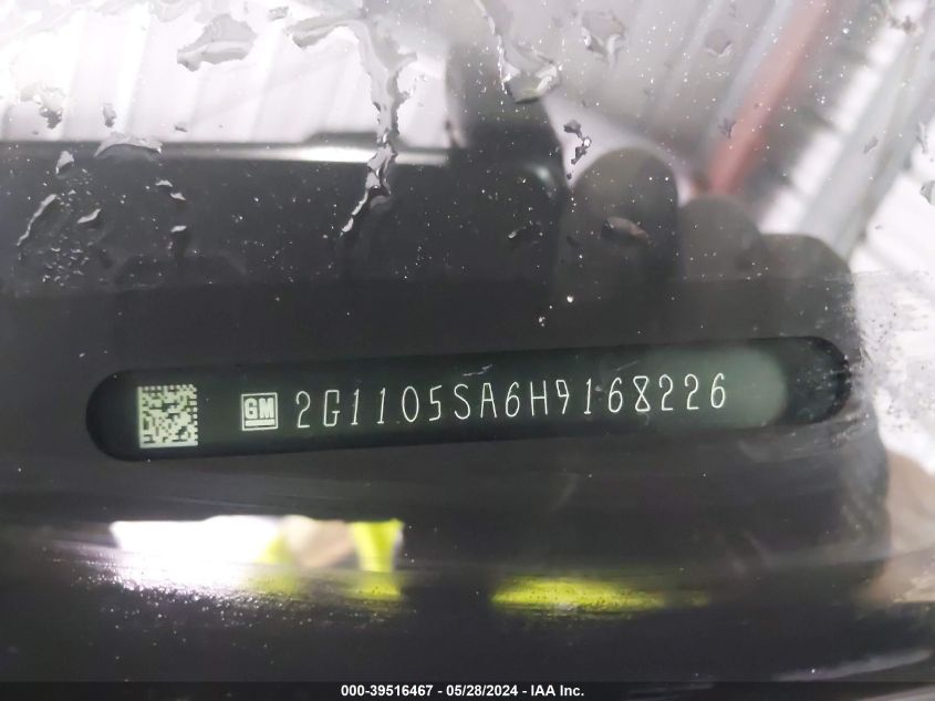 2017 Chevrolet Impala 1Lt VIN: 2G1105SA6H9168226 Lot: 39516467