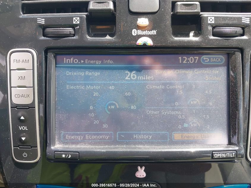 2012 Nissan Leaf Sv VIN: JN1AZ0CP5CT025811 Lot: 39516575