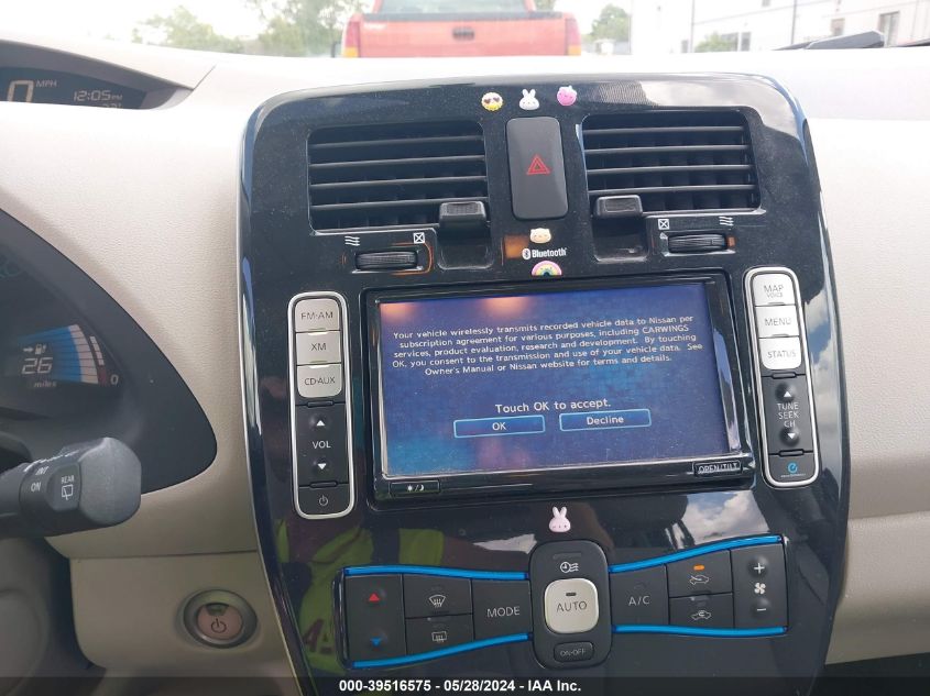 2012 Nissan Leaf Sv VIN: JN1AZ0CP5CT025811 Lot: 39516575