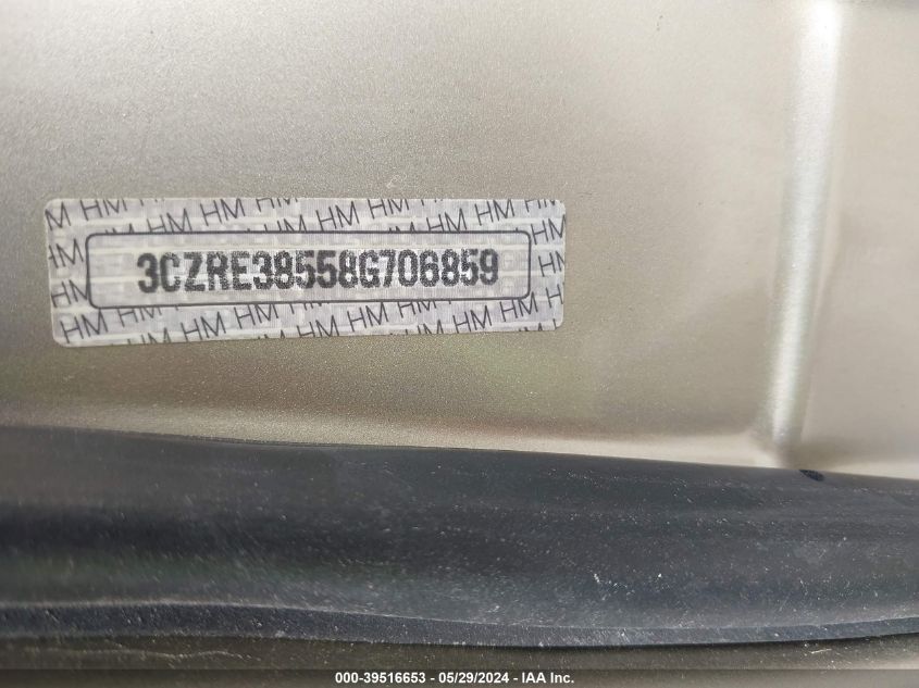 2008 Honda Cr-V Ex VIN: 3CZRE38558G706859 Lot: 39516653