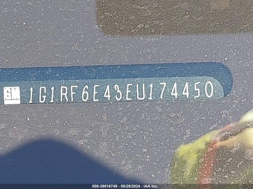 2014 Chevrolet Volt VIN: 1G1RF6E43EU174450 Lot: 39516749