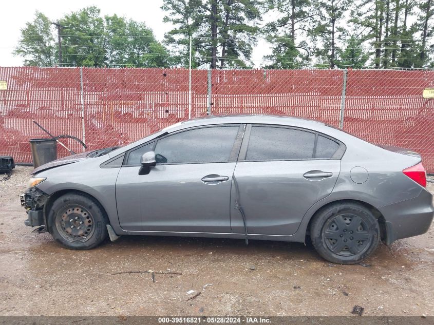 2012 Honda Civic Lx VIN: 2HGFB2F57CH332926 Lot: 39516821