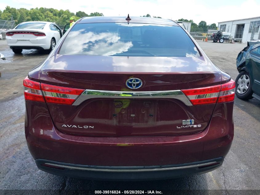 2014 Toyota Avalon Hybrid Limited VIN: 4T1BD1EB5EU035142 Lot: 39516824