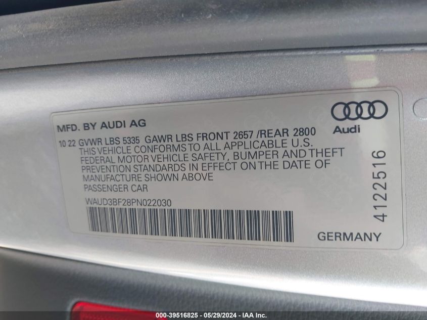 2023 AUDI A6 PREMIUM - WAUD3BF28PN022030