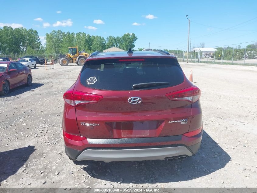 2018 Hyundai Tucson Limited VIN: KM8J3CA22JU825072 Lot: 39516948