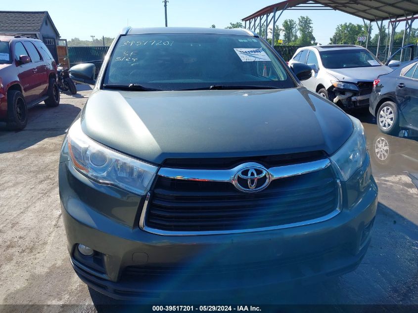 2015 Toyota Highlander Xle V6 VIN: 5TDKKRFH2FS065703 Lot: 39517201