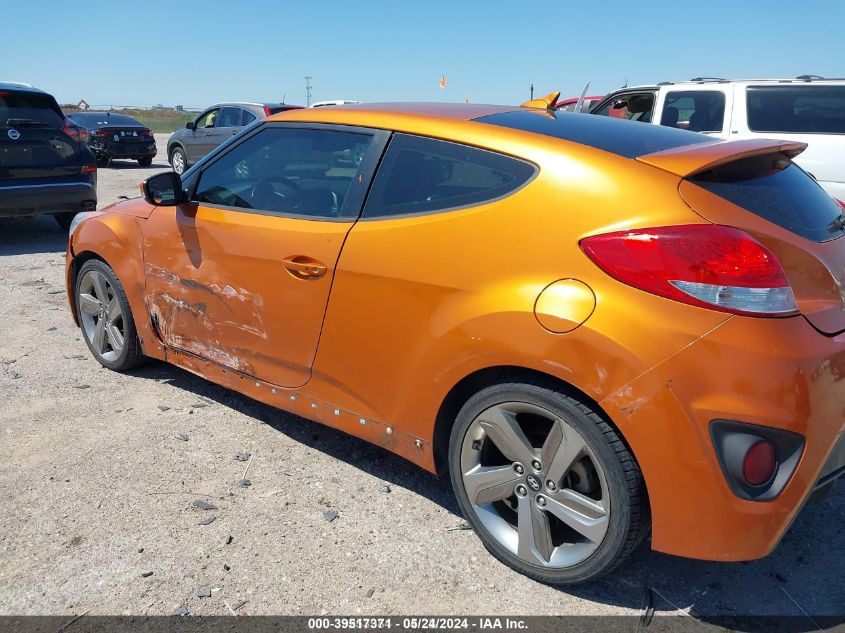 2013 HYUNDAI VELOSTER TURBO W/BLACK - KMHTC6AE7DU145435