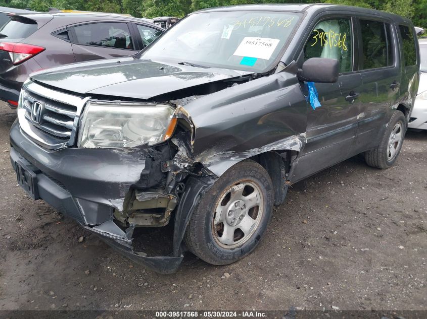 2013 Honda Pilot Lx VIN: 5FNYF4H27DB029775 Lot: 39517568