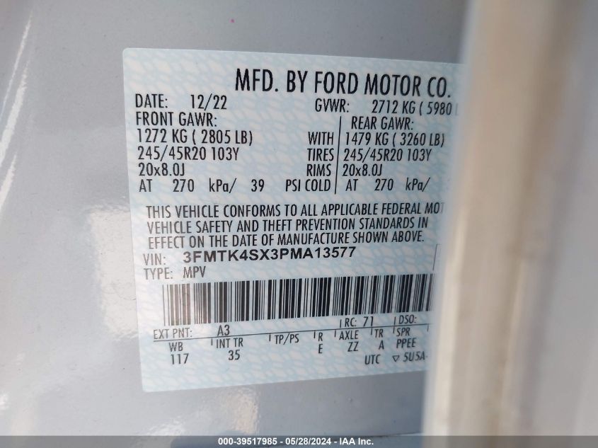 2023 FORD MUSTANG MACH-E GT 3FMTK4SX3PMA13577