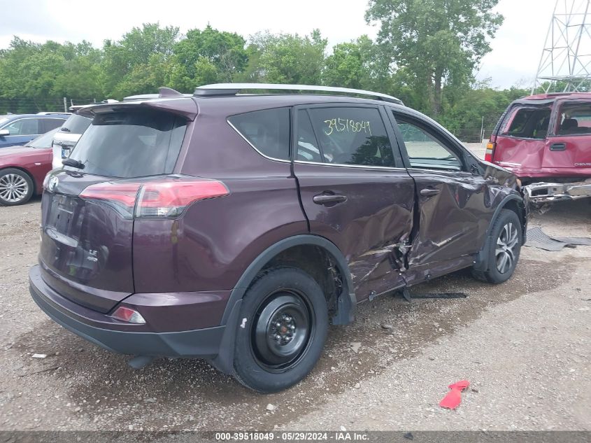 2018 Toyota Rav4 Le VIN: 2T3BFREV7JW743378 Lot: 39518049