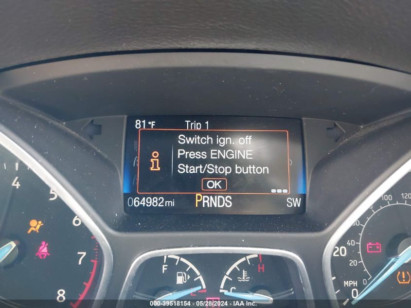 2015 Ford Focus Titanium VIN: 1FADP3J29FL377843 Lot: 39518154