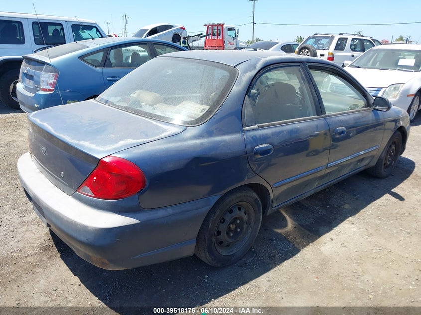 2002 Kia Spectra Ls VIN: KNAFB121925123234 Lot: 39518175