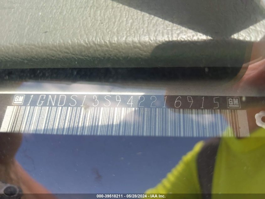 2004 Chevrolet Trailblazer Ls VIN: 1GNDS13S942216915 Lot: 39518211