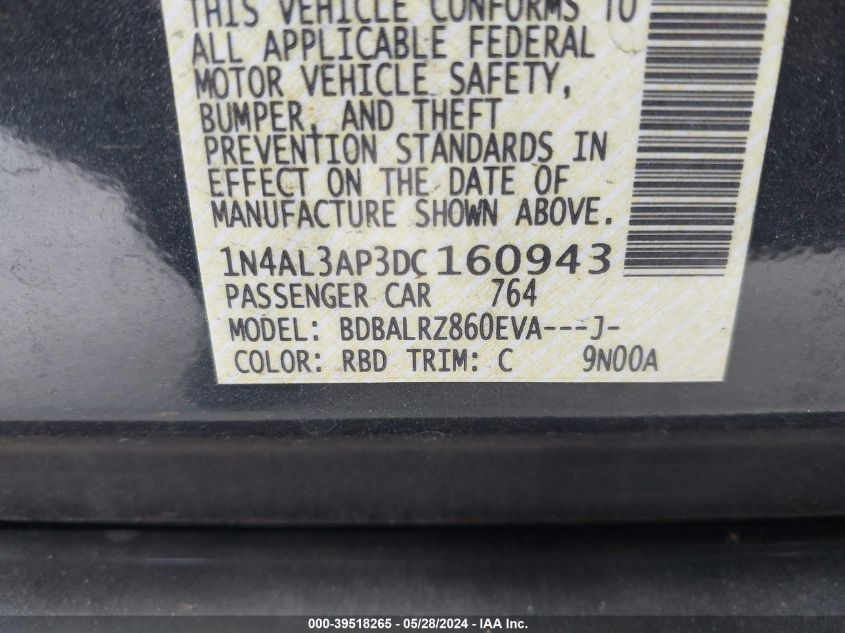 1N4AL3AP3DC160943 2013 Nissan Altima 2.5 S