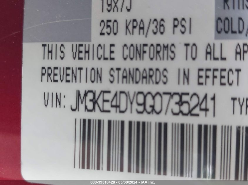 2016 Mazda Cx-5 Grand Touring VIN: JM3KE4DY9G0735241 Lot: 39518428