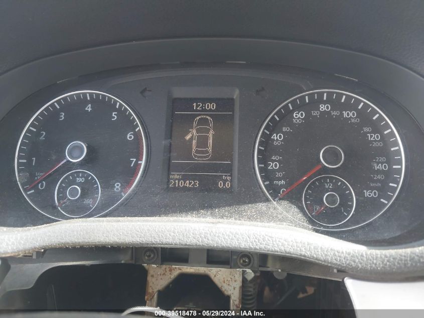 2012 Volkswagen Passat 2.5L Se VIN: 1VWBH7A37CC109493 Lot: 39518478