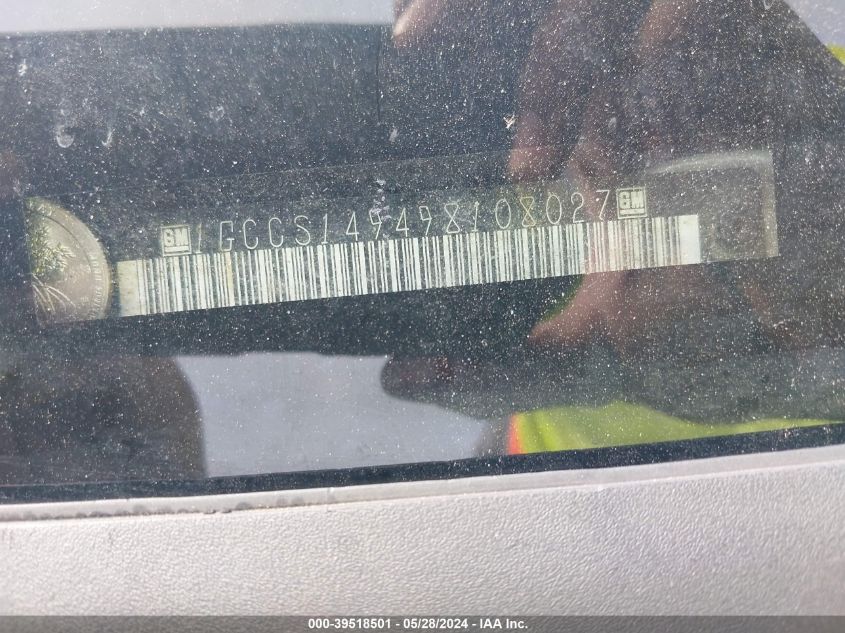 2009 Chevrolet Colorado Work Truck VIN: 1GCCS149498108027 Lot: 39518501