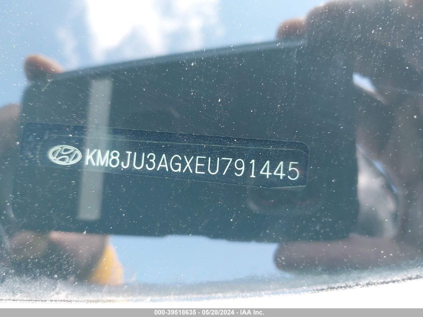 2014 Hyundai Tucson Se VIN: KM8JU3AGXEU791445 Lot: 39518635