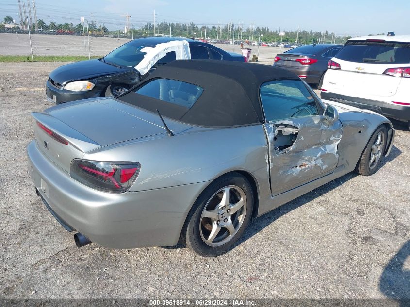 2002 Honda S2000 VIN: JHMAP11472T003758 Lot: 39518914