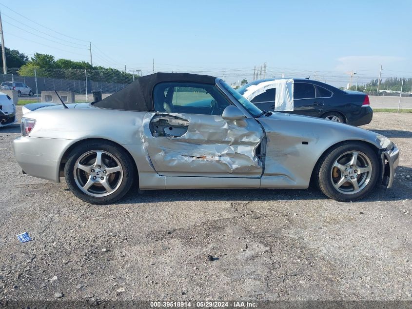 2002 Honda S2000 VIN: JHMAP11472T003758 Lot: 39518914