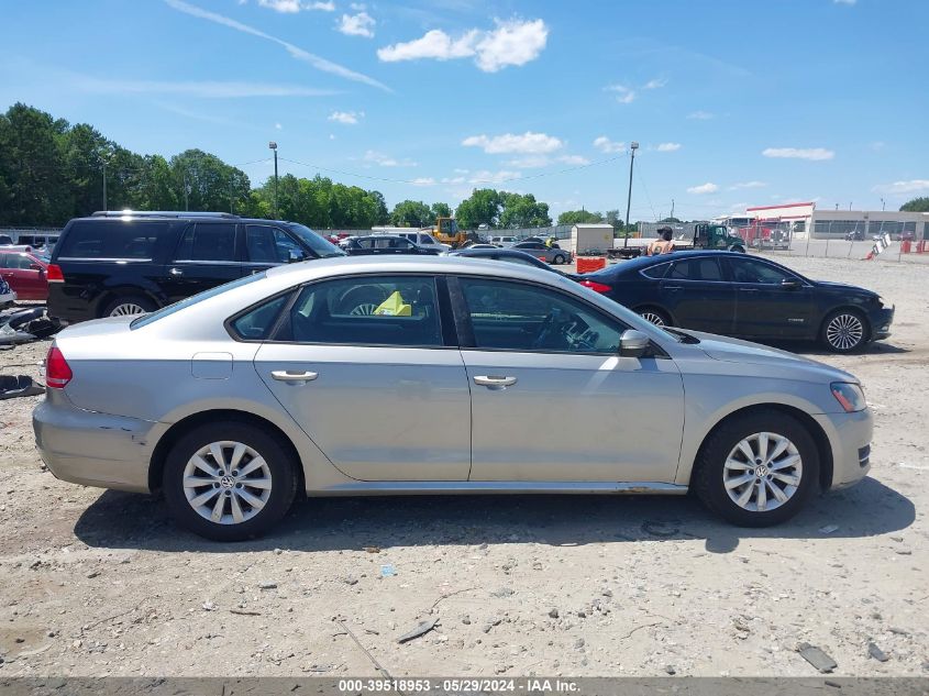 2013 Volkswagen Passat 2.5L S VIN: 1VWAP7A34DC125845 Lot: 39518953