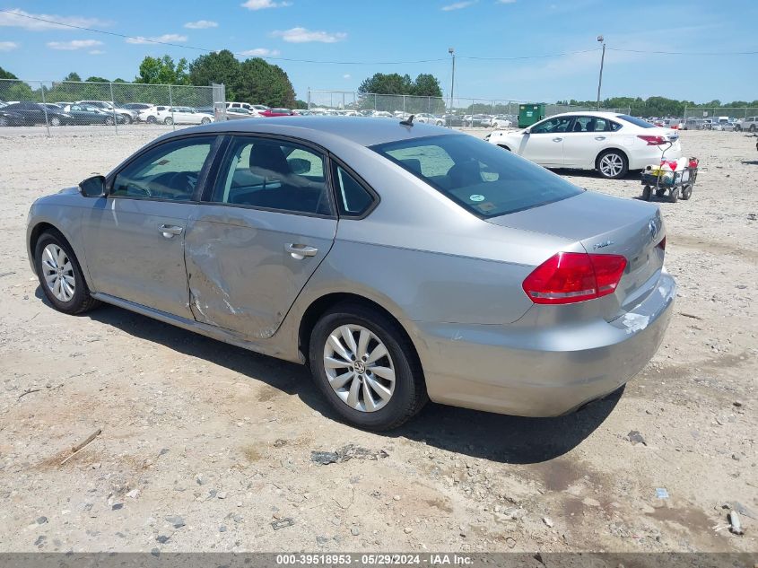 2013 Volkswagen Passat 2.5L S VIN: 1VWAP7A34DC125845 Lot: 39518953