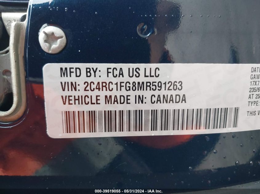 2021 CHRYSLER PACIFICA TOURING - 2C4RC1FG8MR591263