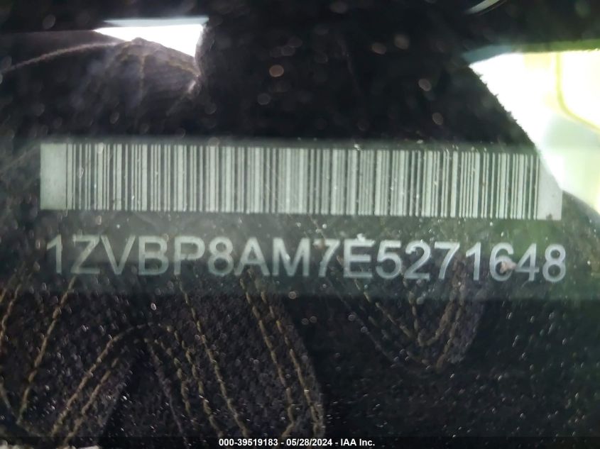 2014 Ford Mustang V6 VIN: 1ZVBP8AM7E5271648 Lot: 39519183