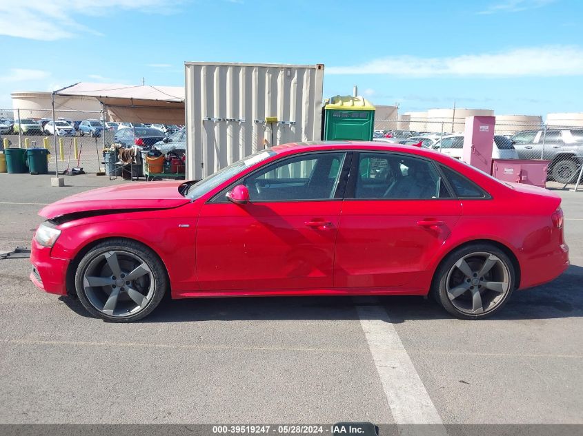 2014 Audi A4 2.0T Premium VIN: WAUMFAFL7EN027372 Lot: 39519247