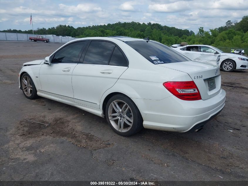 2012 Mercedes-Benz C 250 Luxury/Sport VIN: WDDGF4HB7CR217772 Lot: 39519322