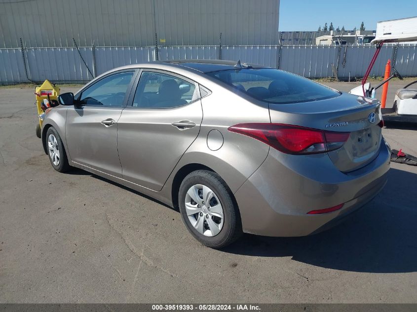 2016 Hyundai Elantra Se VIN: 5NPDH4AE5GH778075 Lot: 39519393