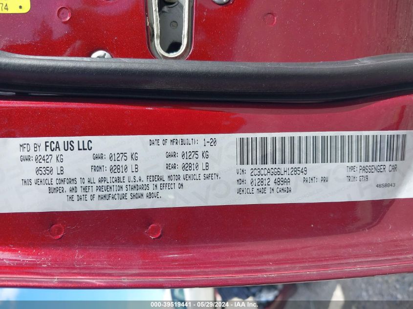 2020 Chrysler 300 300S Awd VIN: 2C3CCAGG6LH128549 Lot: 39519441