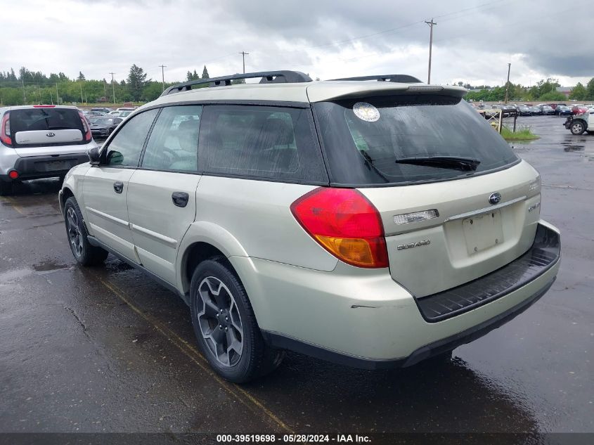 2007 Subaru Outback 2.5I Basic VIN: 4S4BP61C477302372 Lot: 39519698