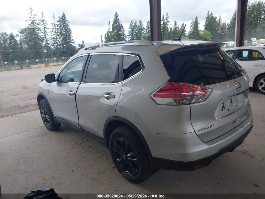 2016 Nissan Rogue Sv VIN: KNMAT2MV7GP599932 Lot: 39520024