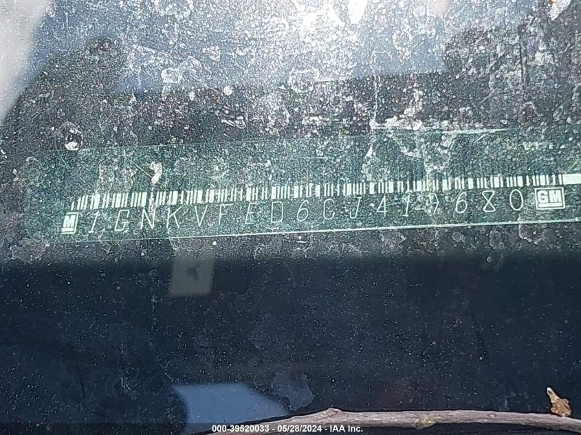 2012 Chevrolet Traverse Ls VIN: 1GNKVFED6CJ419680 Lot: 39520033