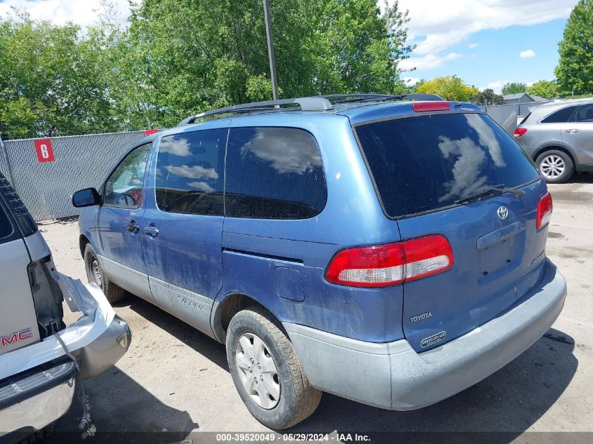 2002 Toyota Sienna Le VIN: 4T3ZF13C72U414568 Lot: 39520049