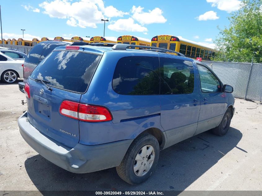 2002 Toyota Sienna Le VIN: 4T3ZF13C72U414568 Lot: 39520049