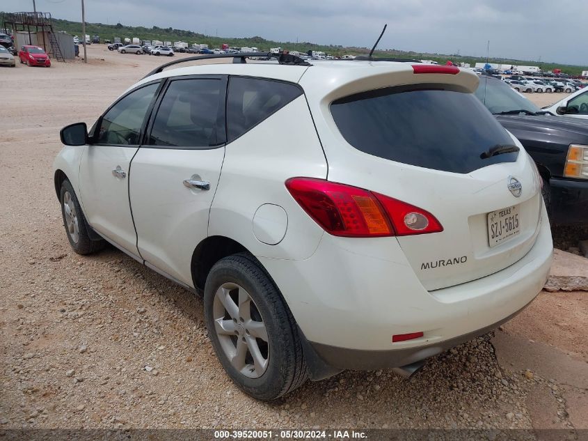 2009 Nissan Murano Sl VIN: JN8AZ18U09W024563 Lot: 39520051