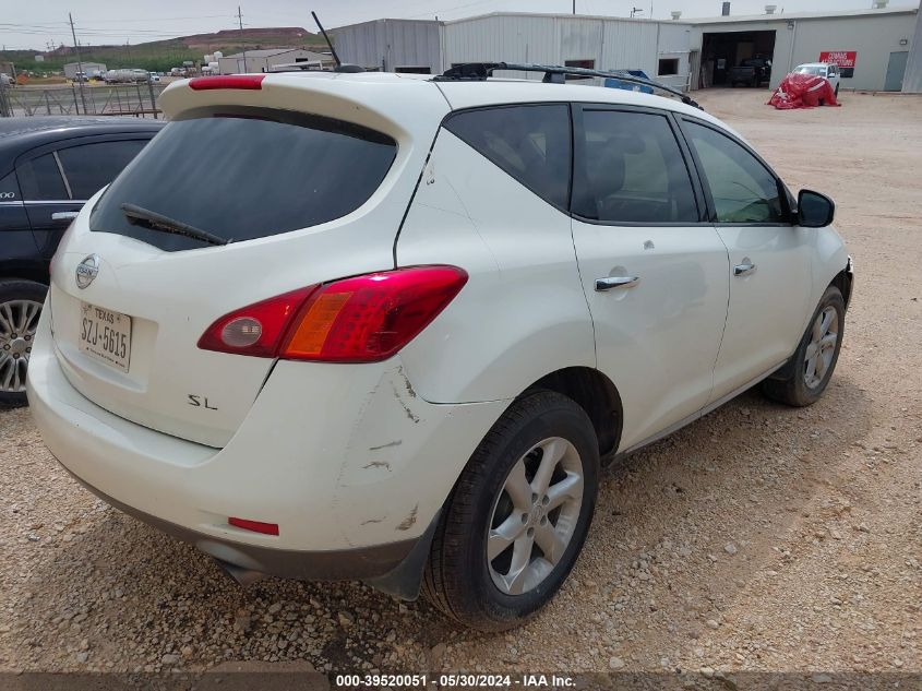 2009 Nissan Murano Sl VIN: JN8AZ18U09W024563 Lot: 39520051