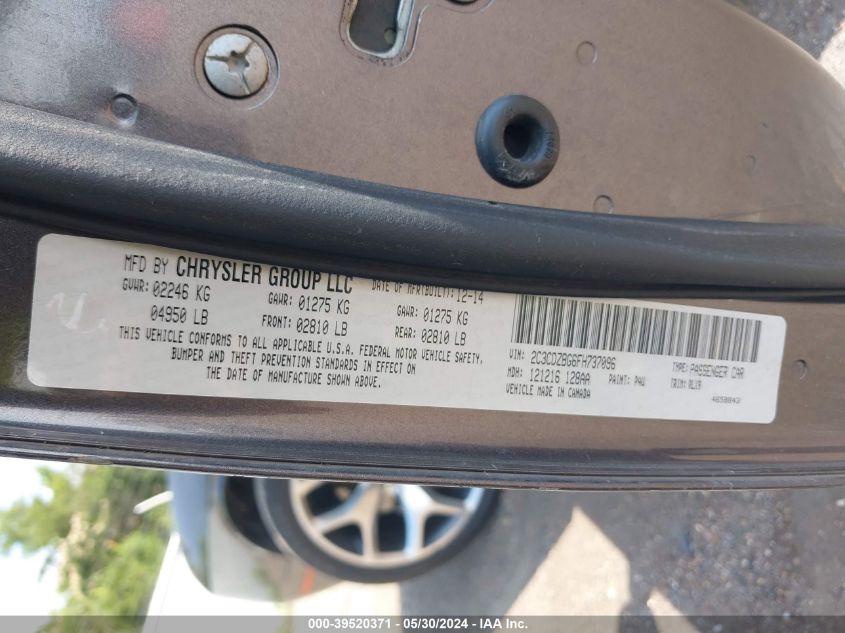 2015 Dodge Challenger Sxt Plus VIN: 2C3CDZBG6FH737096 Lot: 39520371