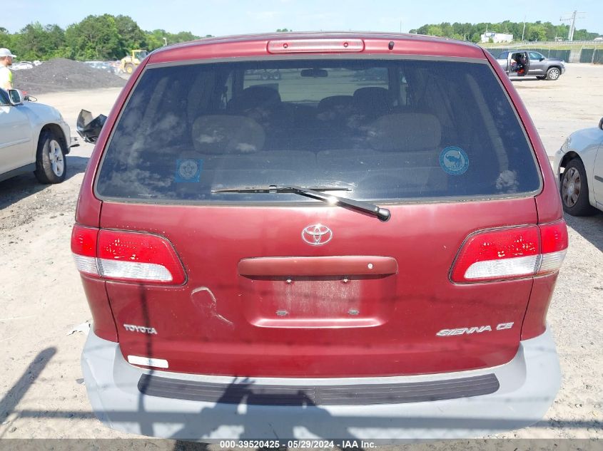 2001 Toyota Sienna Ce VIN: 4T3ZF19C21U384417 Lot: 39520425
