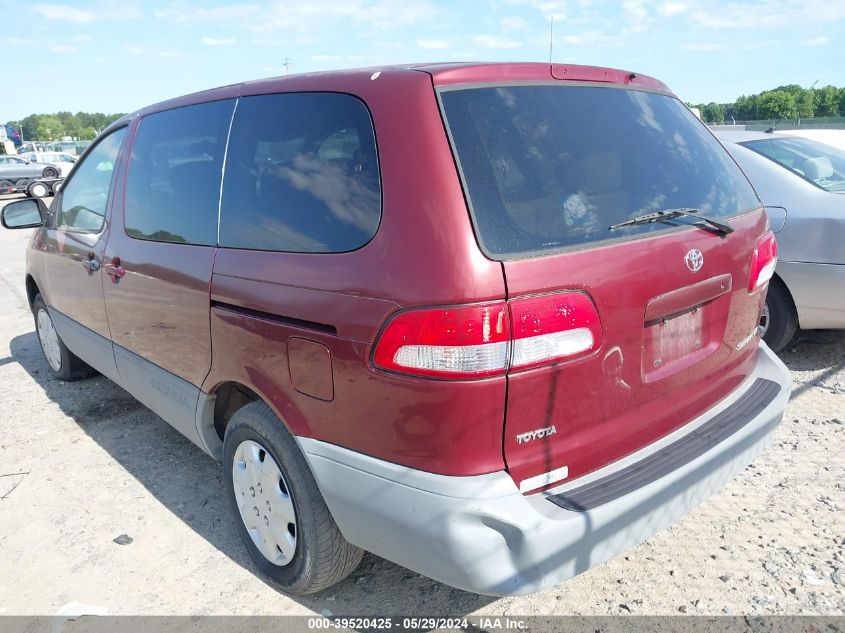 2001 Toyota Sienna Ce VIN: 4T3ZF19C21U384417 Lot: 39520425